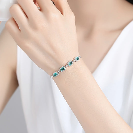 Silver Emerald bracelet