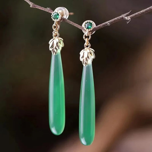 Green Agate Earrings